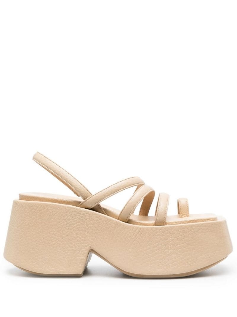 strappy platform leather sandals - 2