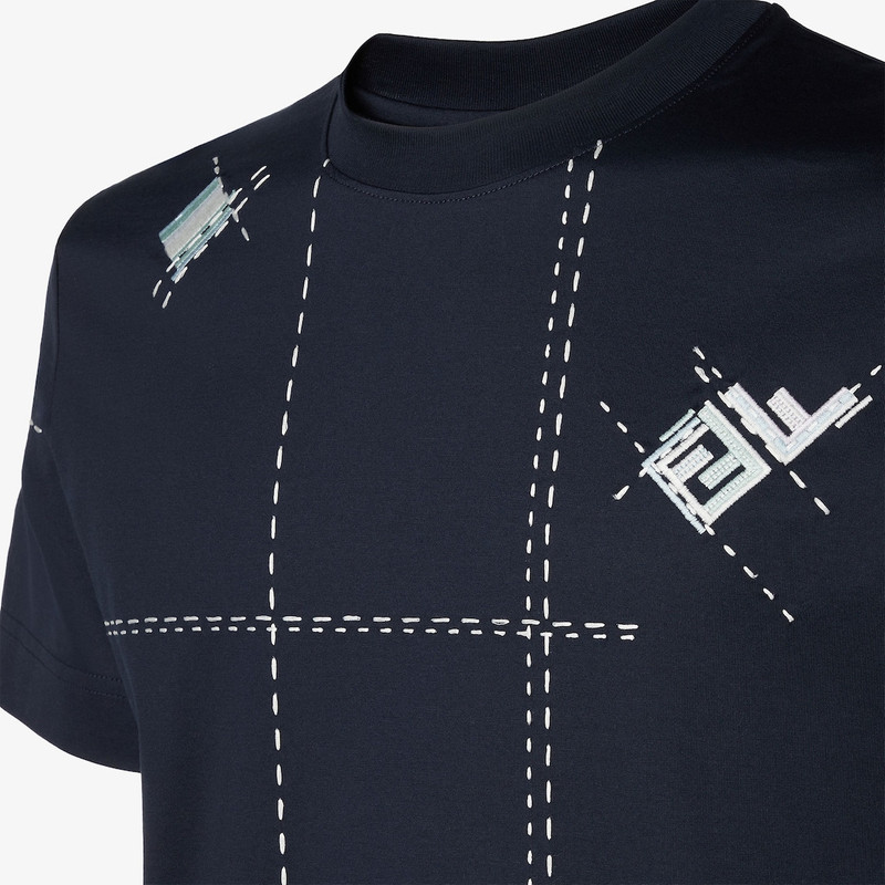 T-Shirt Dark blue cotton T-shirt 3