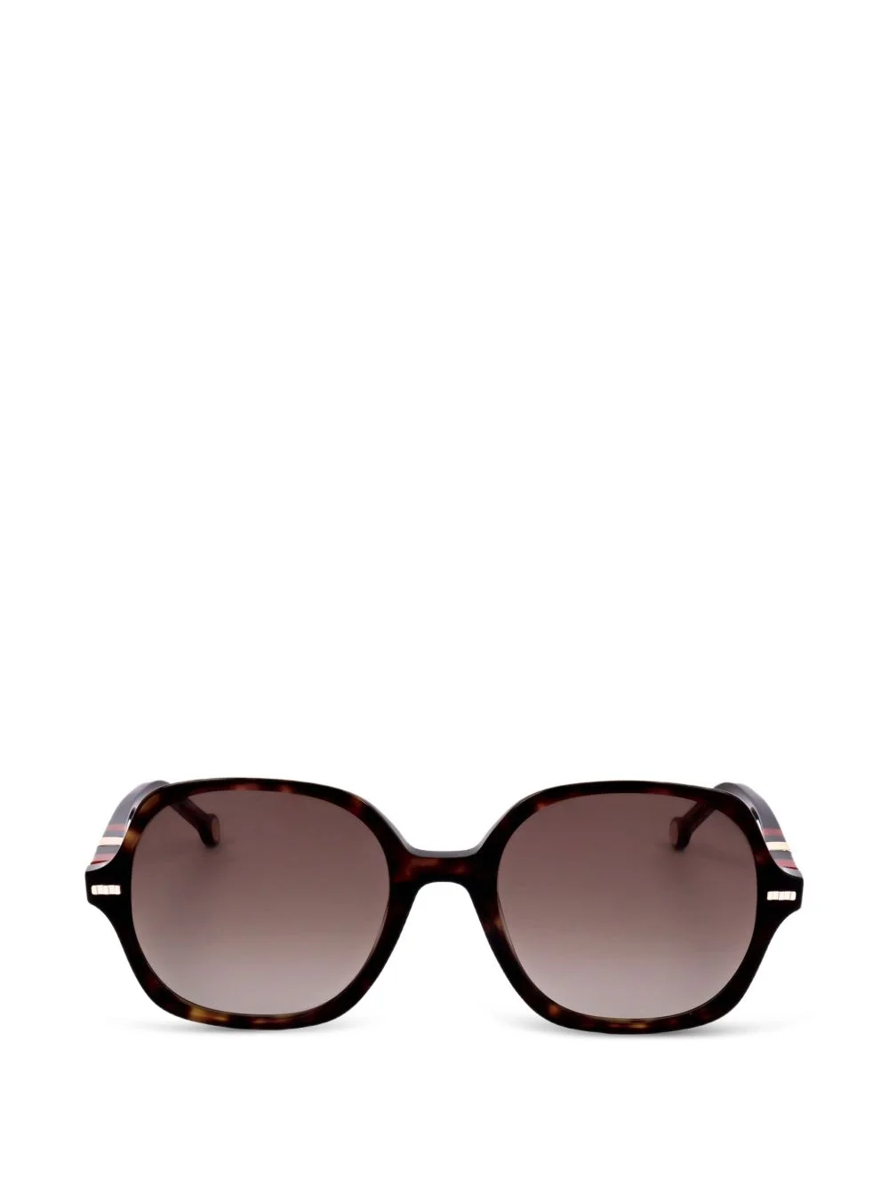 tortoiseshell-effect geometric-frame sunglasses - 1