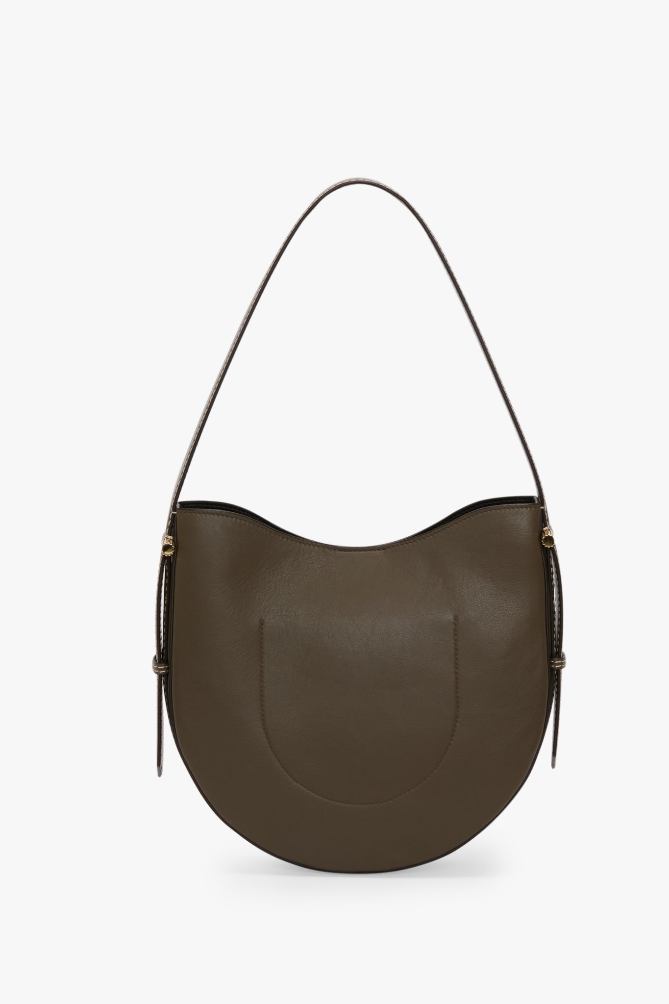 Medium Dia Hobo Bag In Dark Khaki Smooth Leather - 7