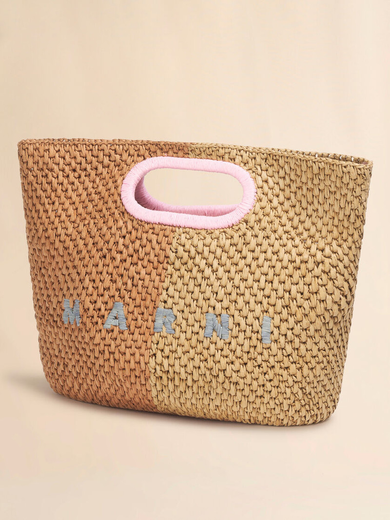 DARK AND LIGHT BROWN PAPER RAFFIA SEASIDE CLUTCH 5