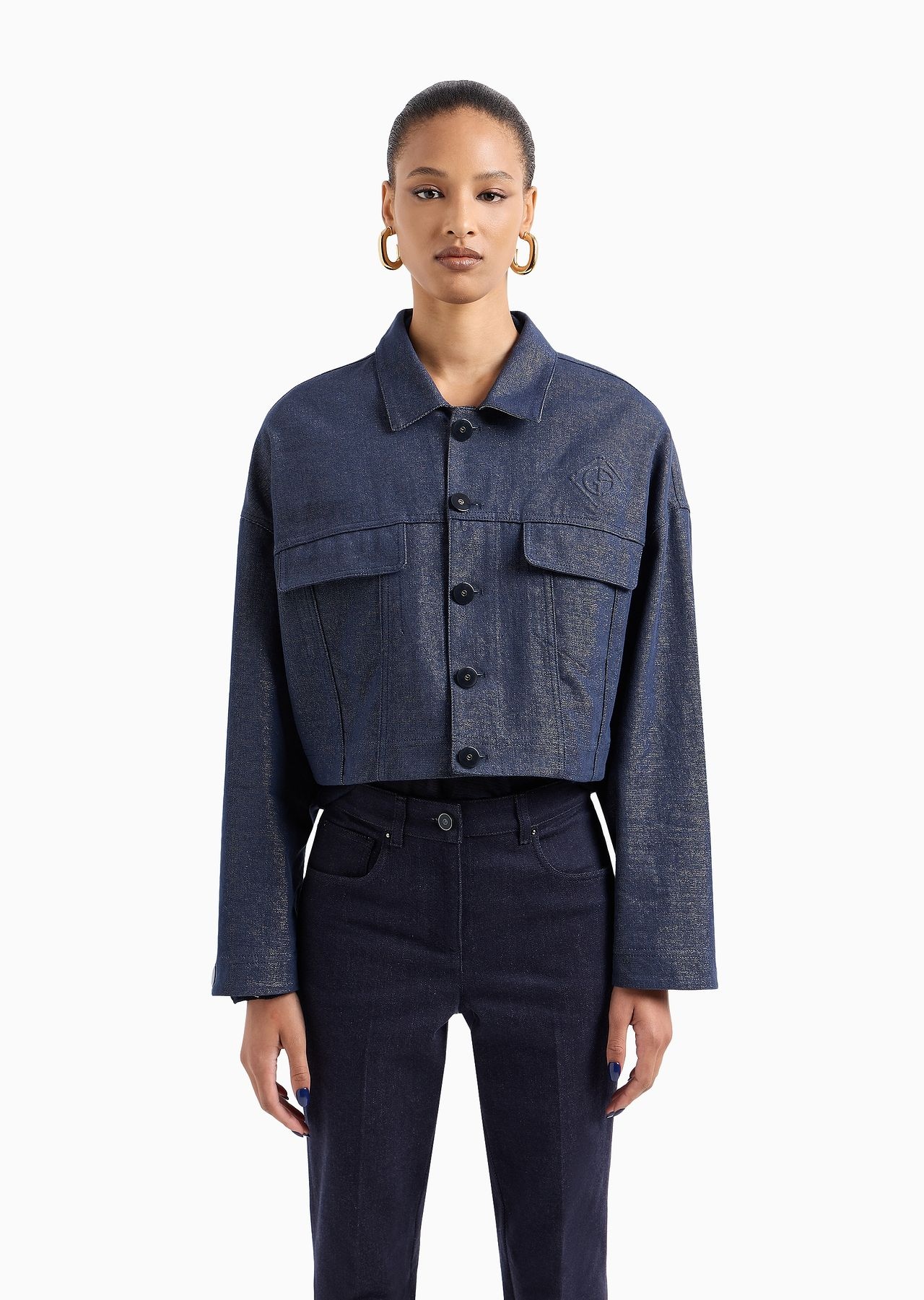 Denim Collection blouson cotton, viscose and lurex denim - 2