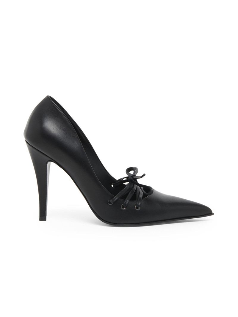 Women's Corset 100MM Leather Pumps - Black 1