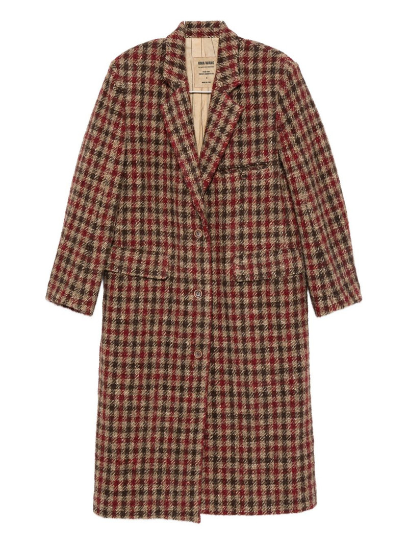 checked single-breasted coat 1
