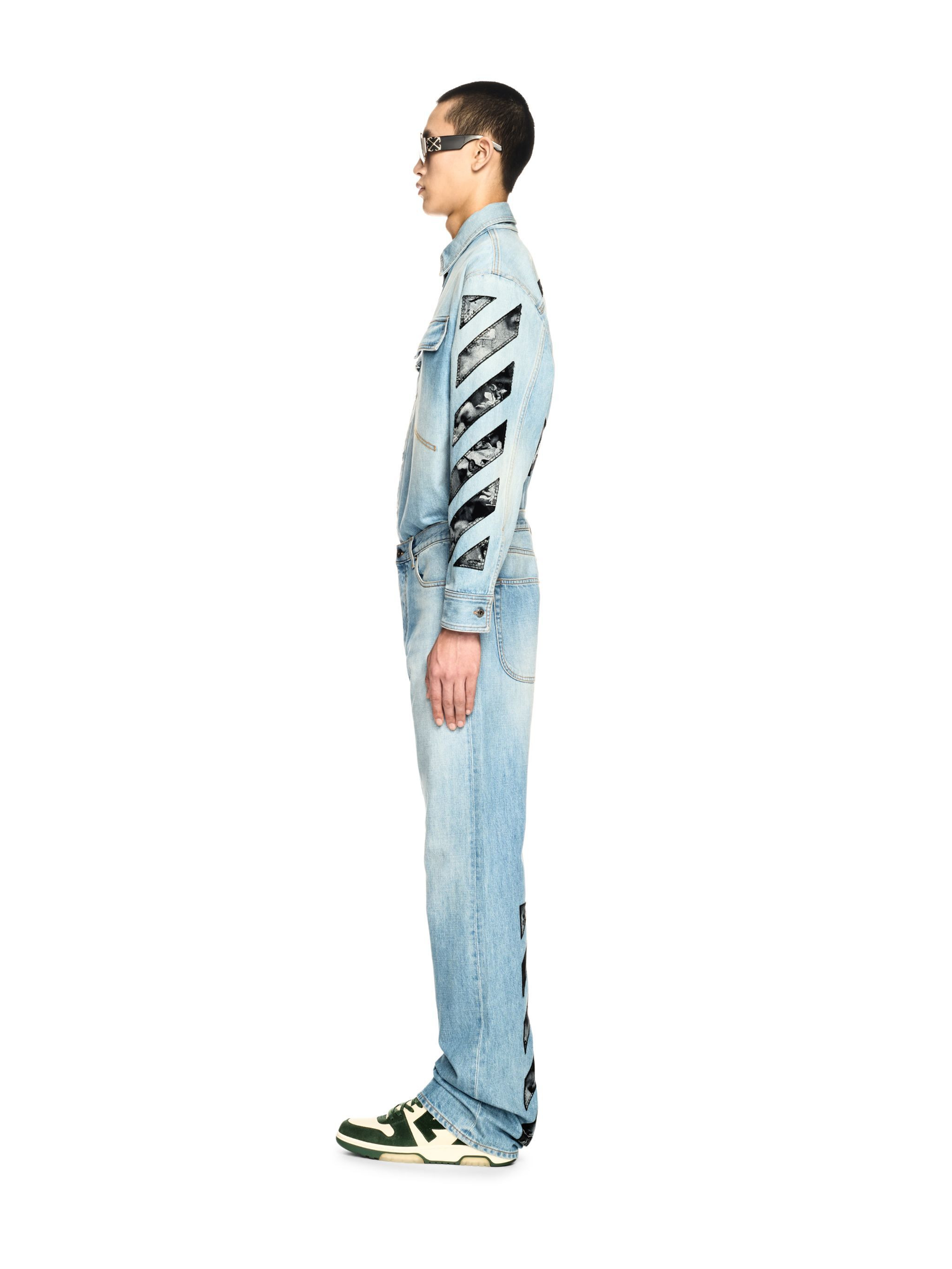 Blue Diagonal Fresco Jeans - 3