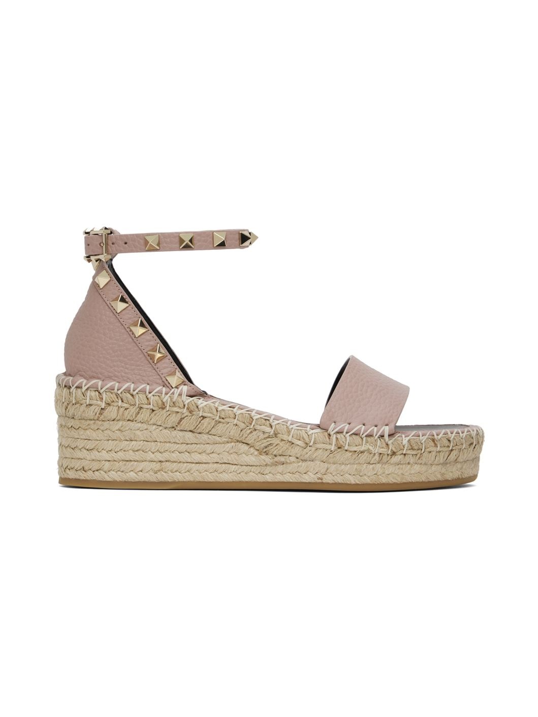 Pink Rockstud Flat Sandals - 1