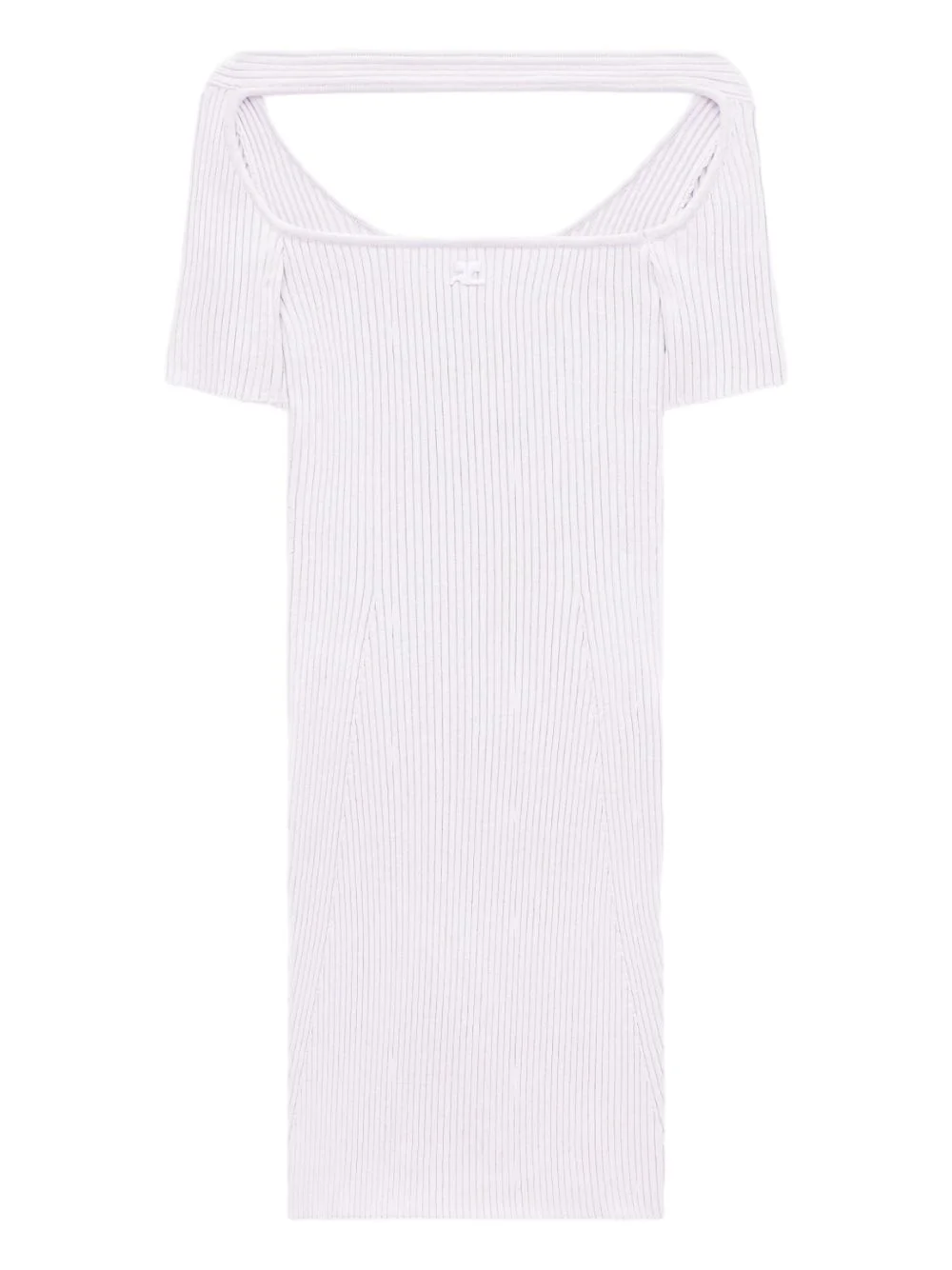 Hyperbole embroidered ribbed mini dress - 1