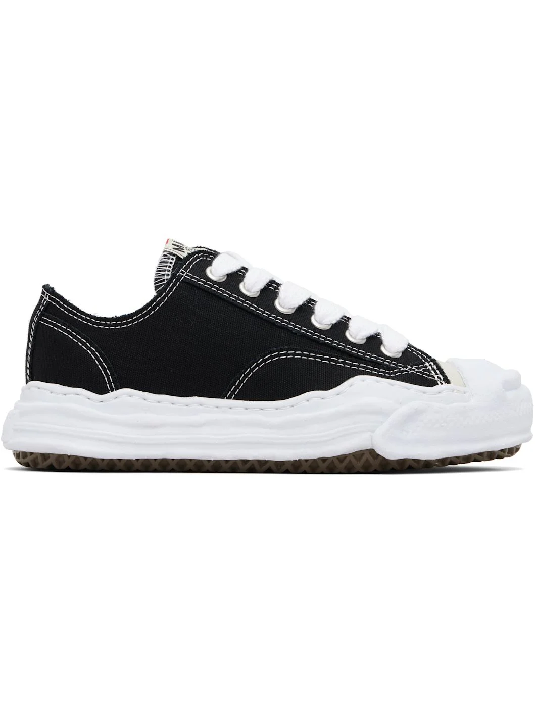Black 'Hank' OG Sole Canvas Low-Top Sneakers - 1