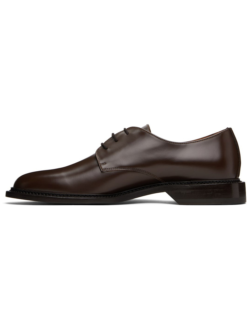 Brown Polished Leather Derbys 3