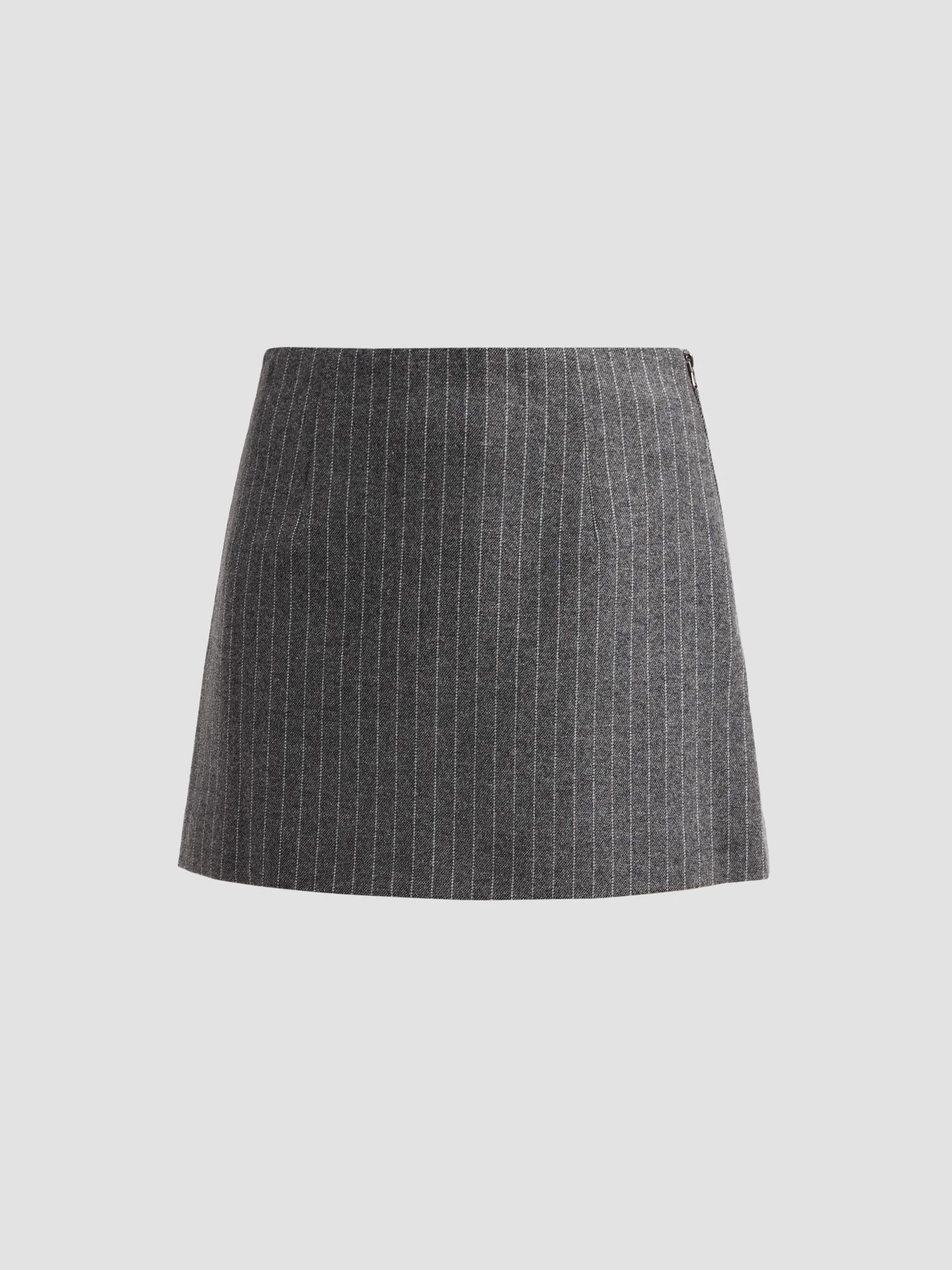 Women's Kaitlin Striped Mini Skirt - Grey - 1