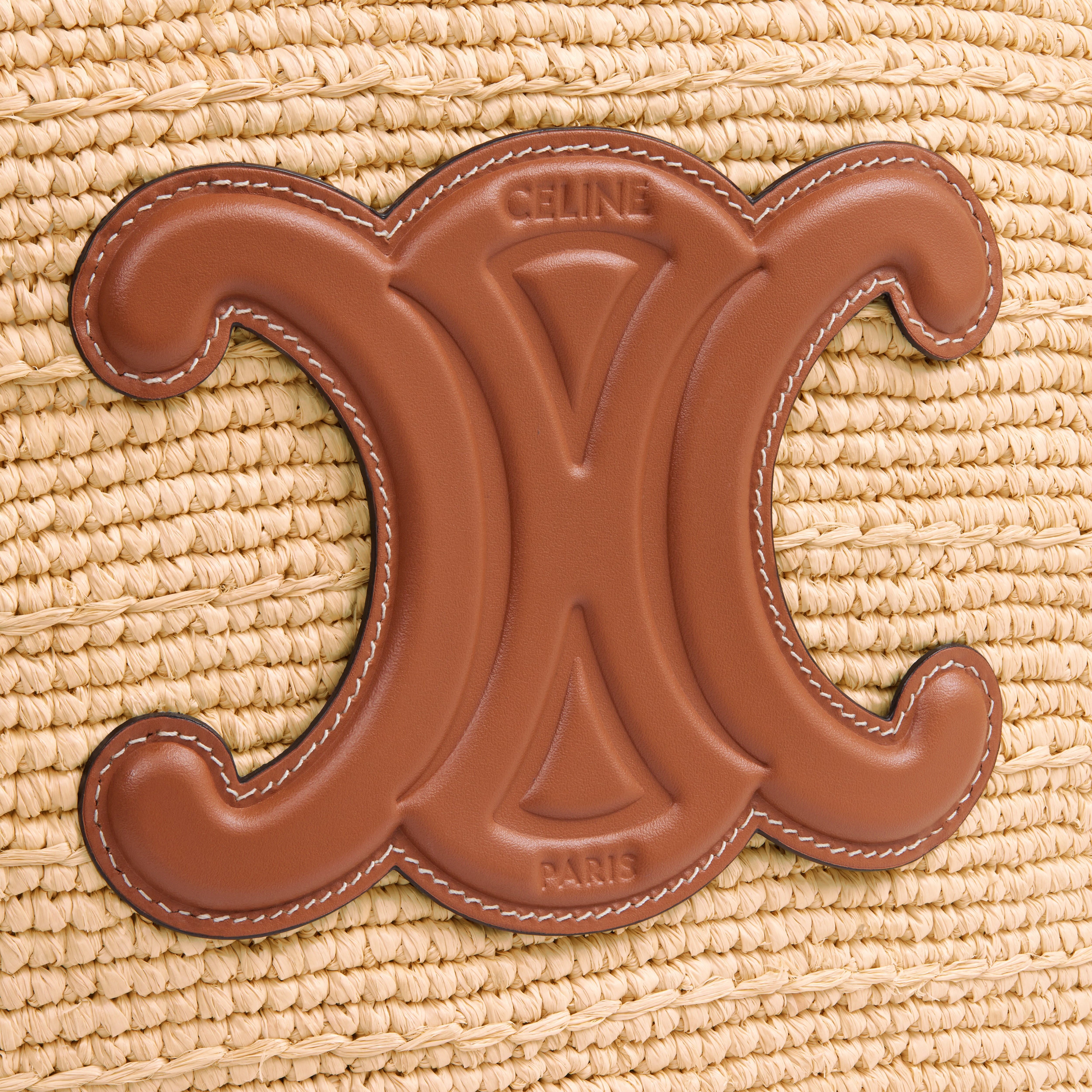 【CELINE】MEDIUM SUPPLE CLASSIC PANIER BAG MEDIUM SUPPLE CELINE CLASSIC PANIER in Raffia and calfskin
