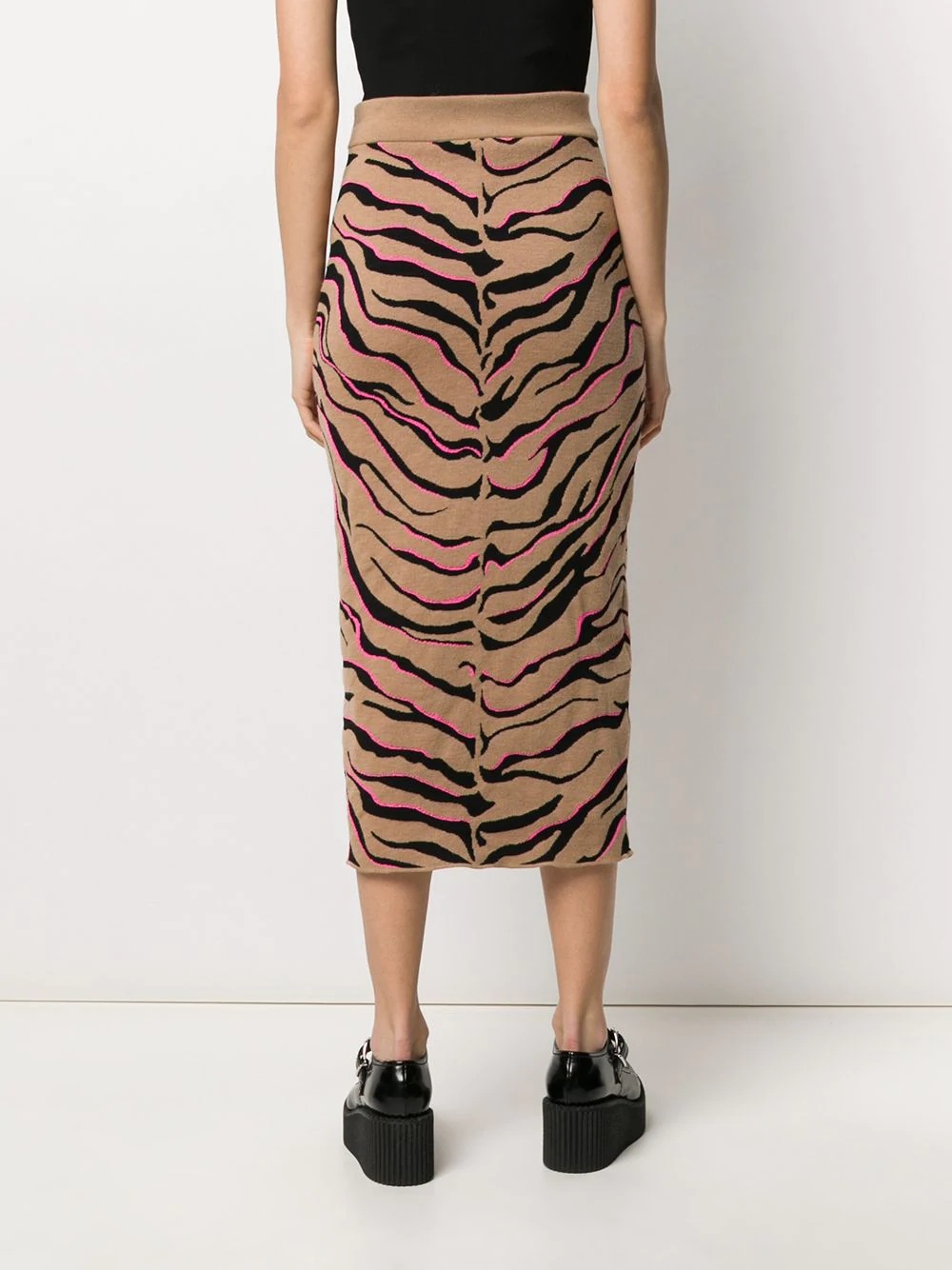 zebra-print knitted skirt - 4