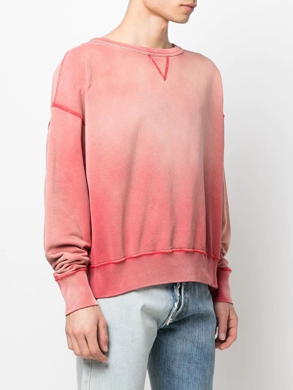 faded-effect cotton sweatshirt - 3