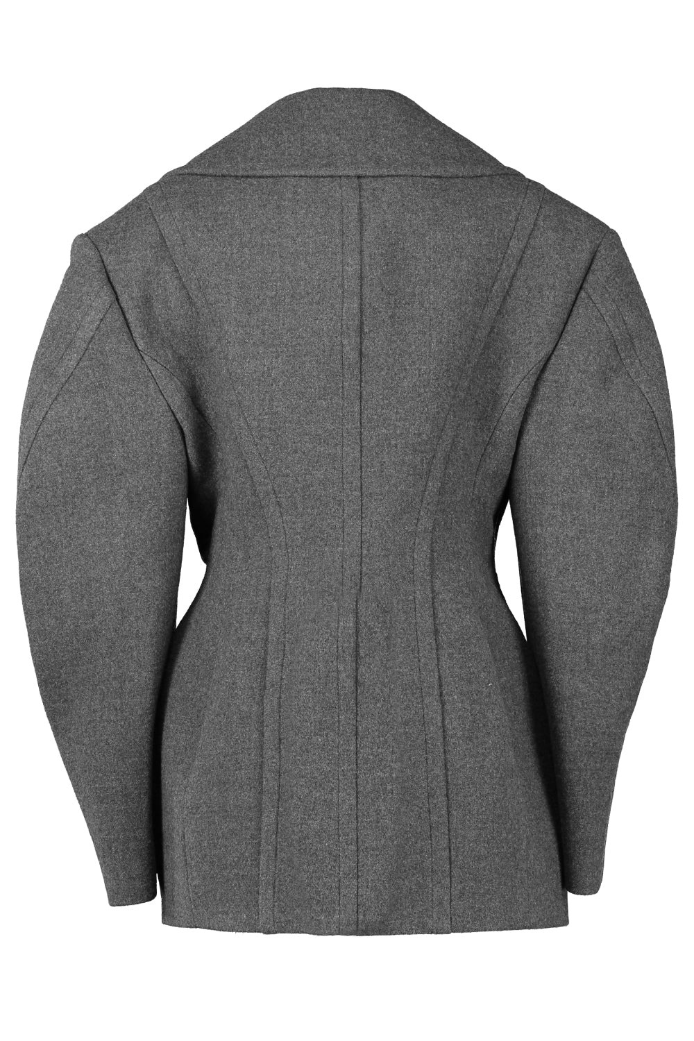 Double Wool Melange Peacoat - 2