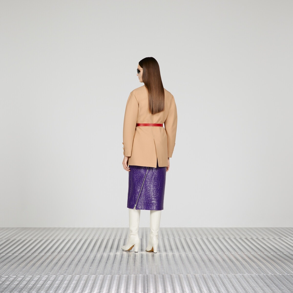 Belted crêpe wool-silk jacket - 3