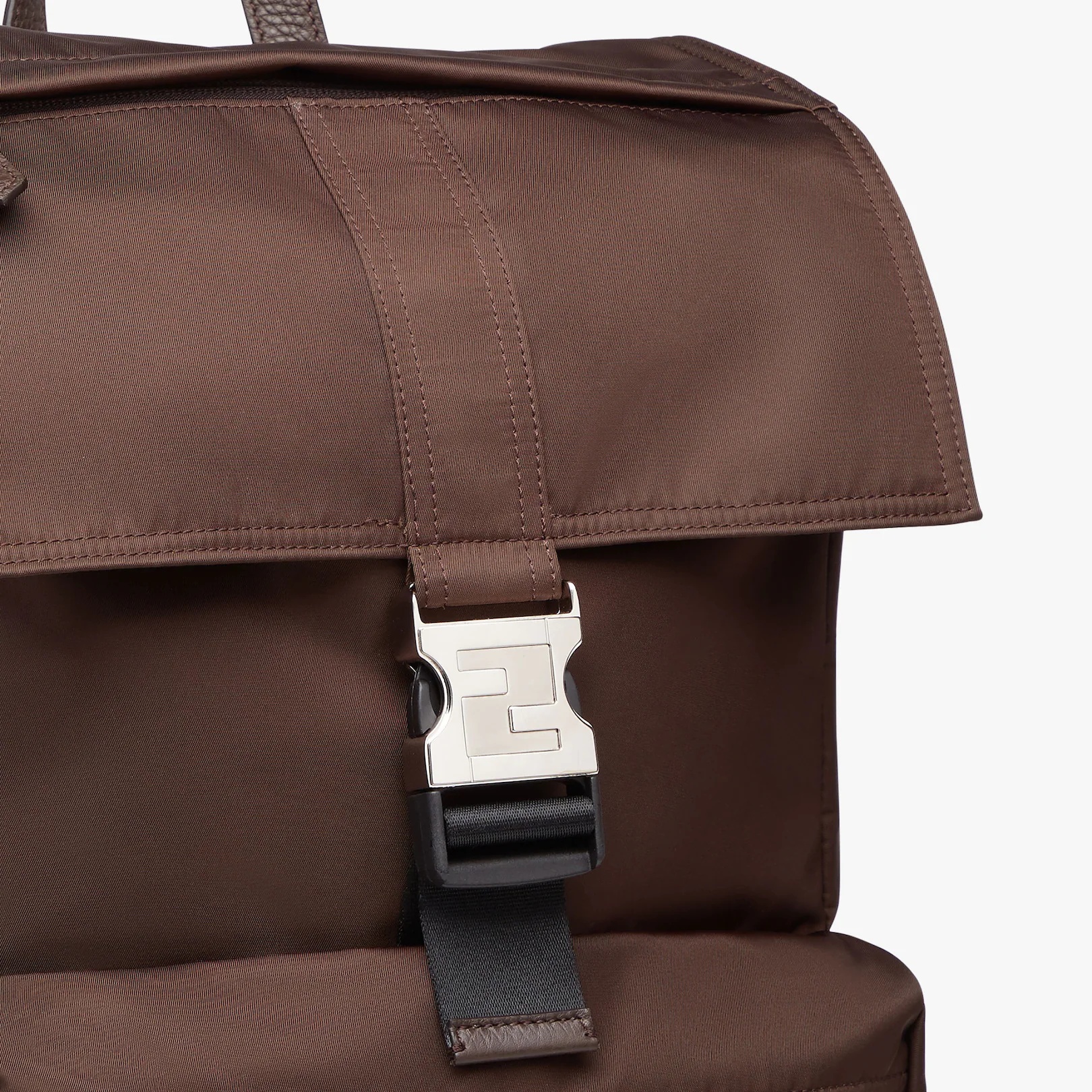 Brown nylon backpack - 4