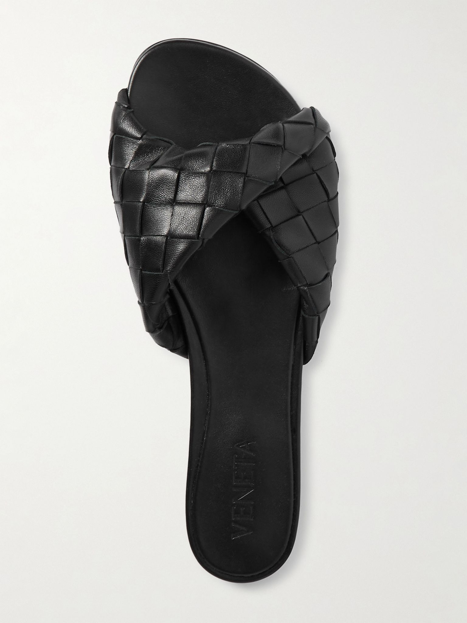 Blink intrecciato leather slides Black - 5