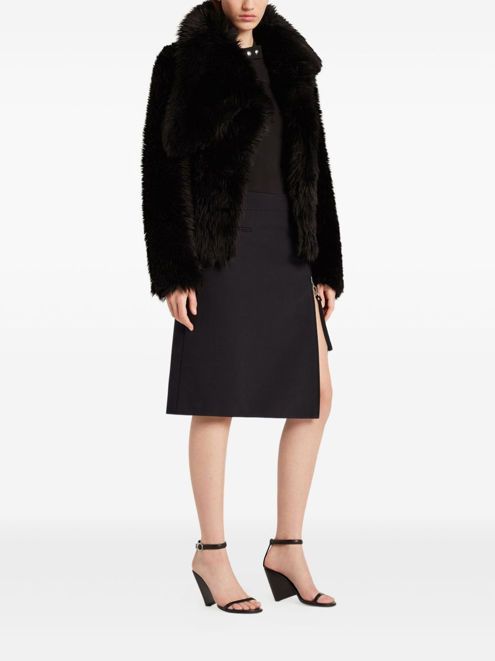 fluffy cropped jacket - 3
