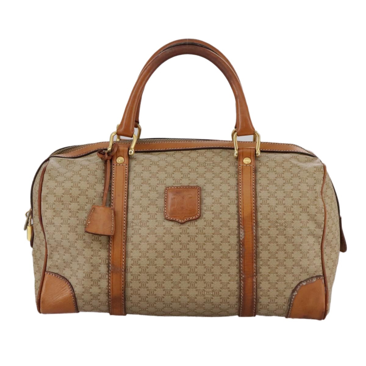 CELINE Macadam Canvas Hand Bag Beige - 2