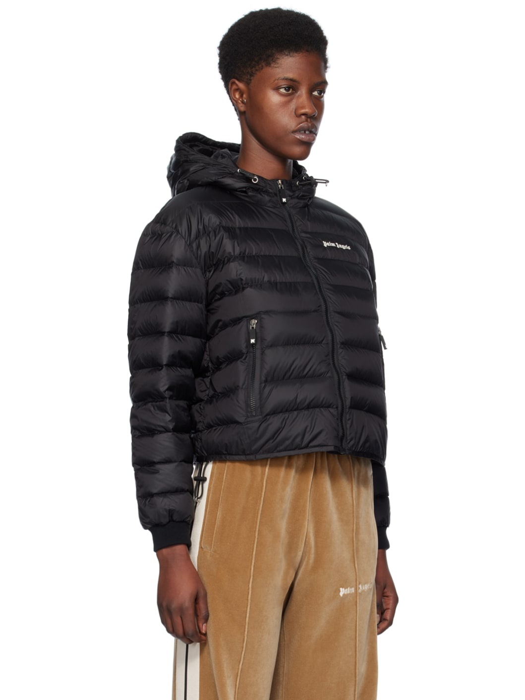 Black Quilted Down Jacket - 2