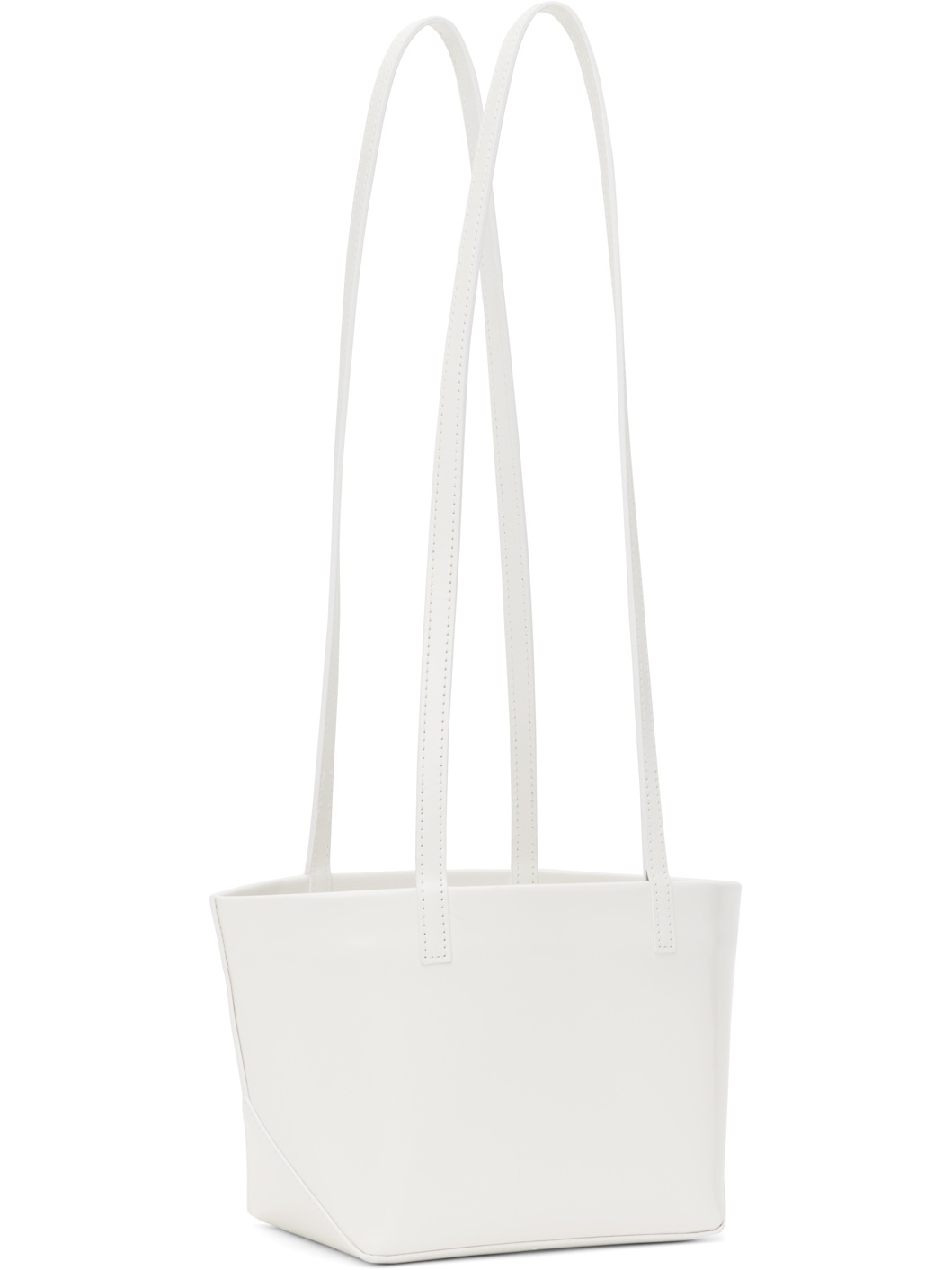 White Mini Square Leather Bag - 2