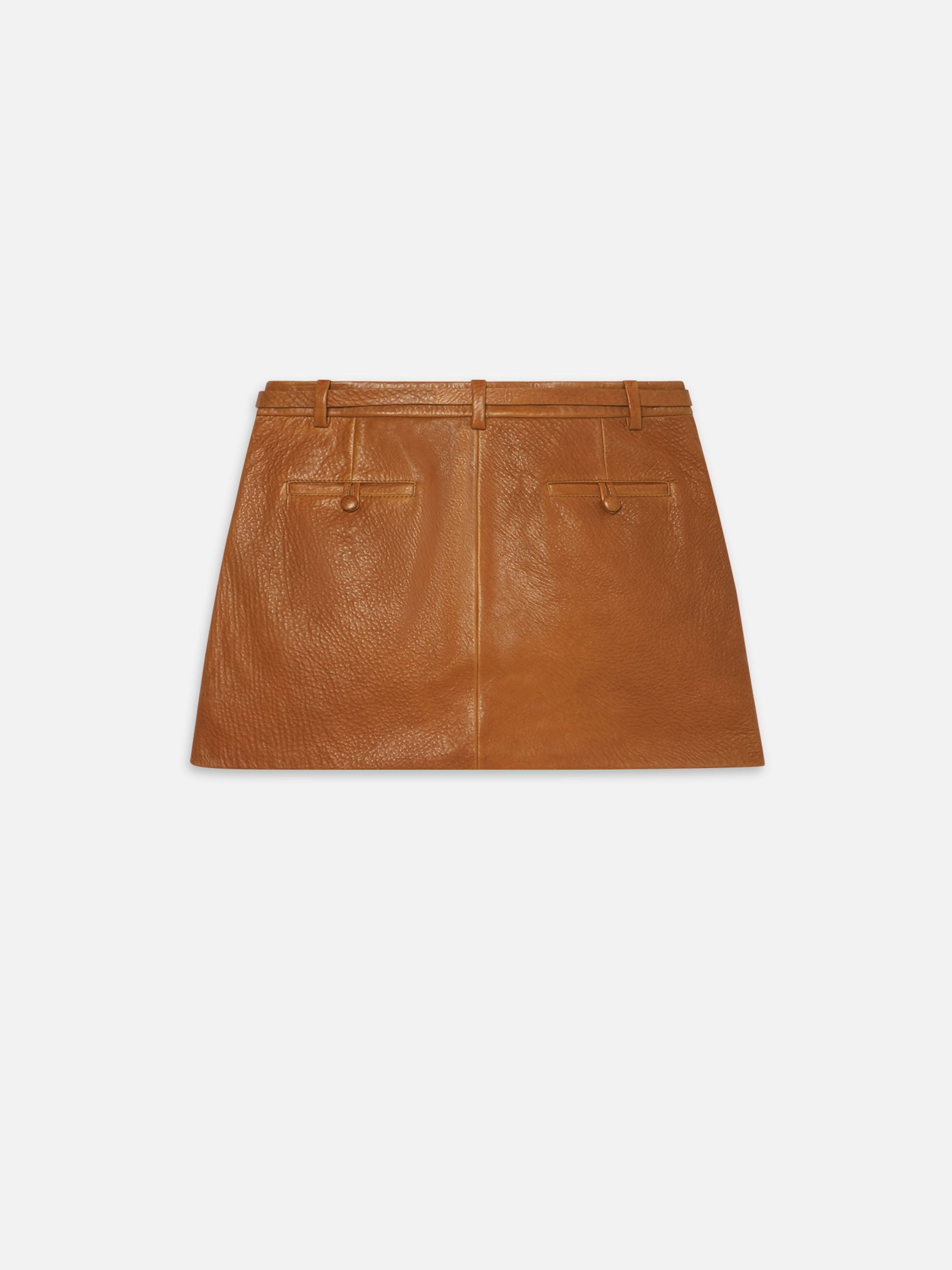 The Leather Cargo Skirt in Chestnut - 4