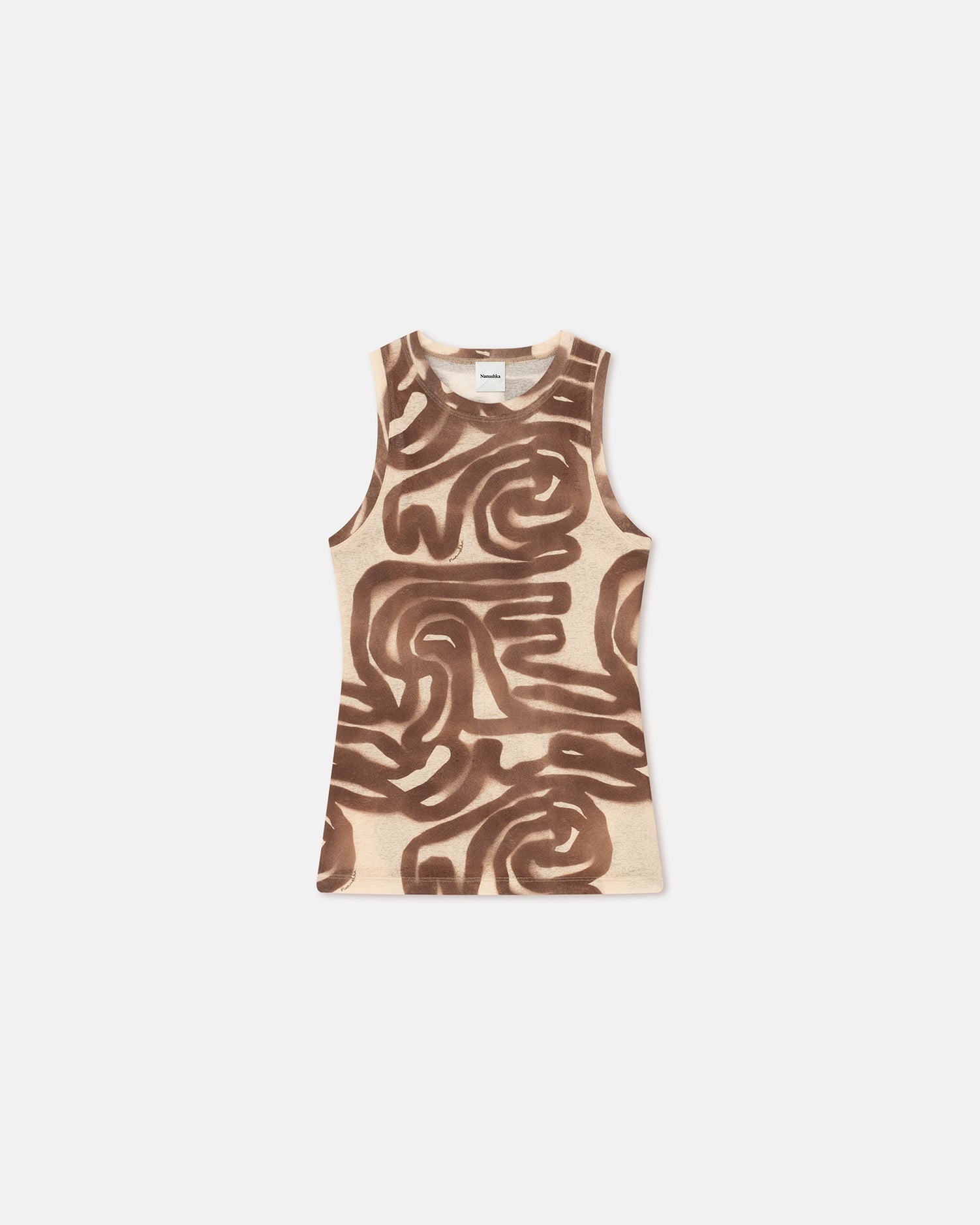 Printed Mesh-Jersey Tank Top - 1