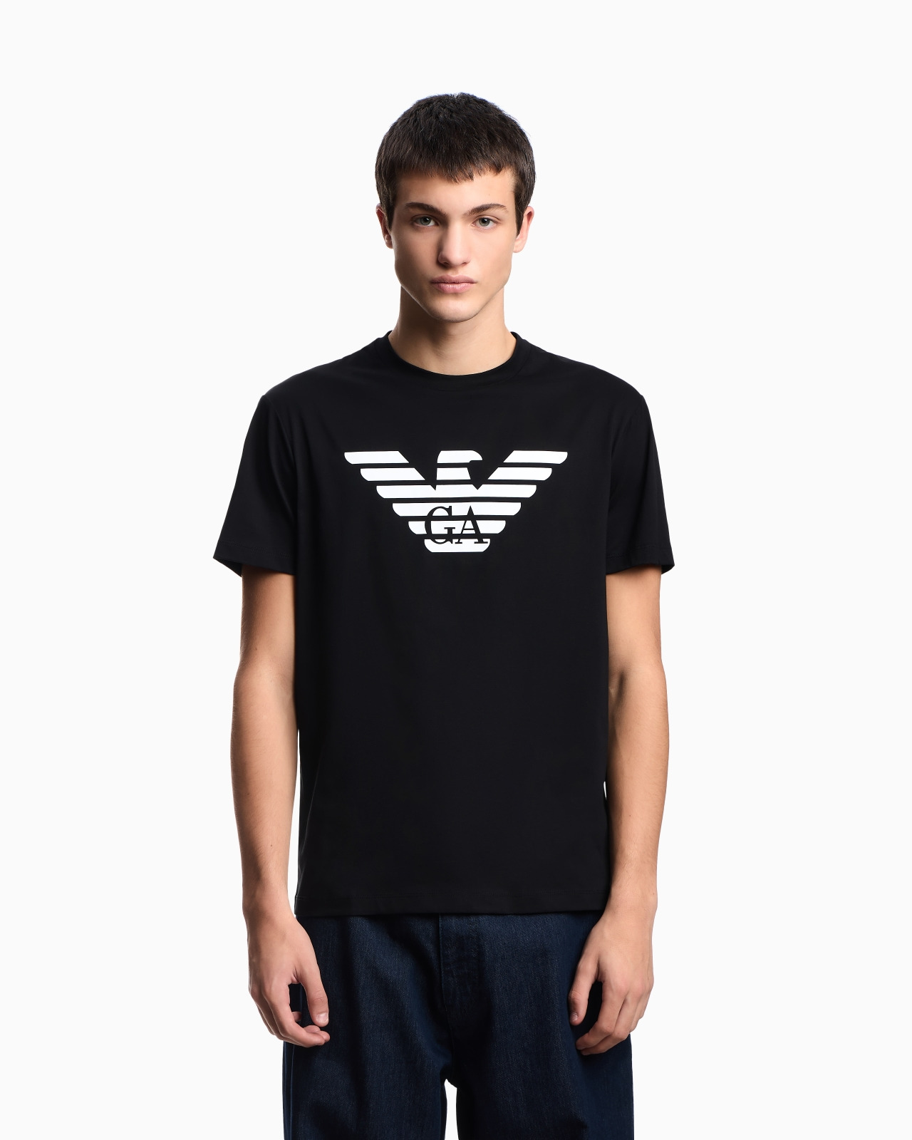 Pima-jersey T-shirt with logo print - 4