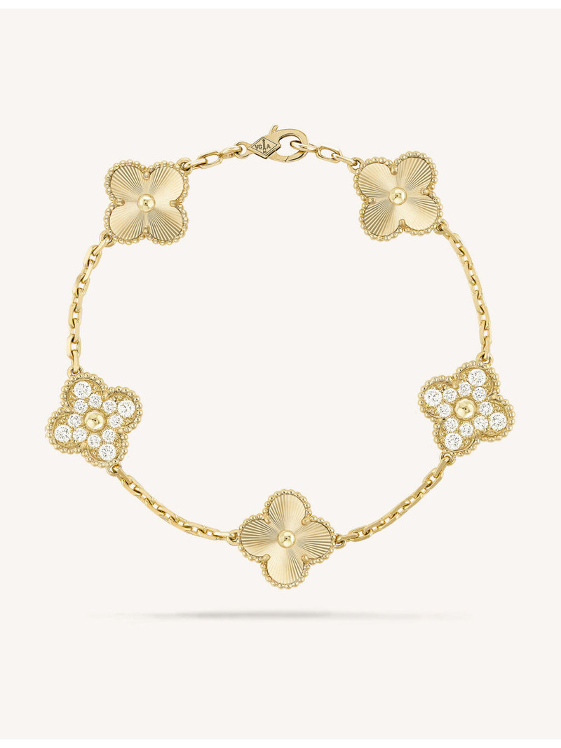 Vintage Alhambra 18ct yellow-gold and diamond bracelet 1