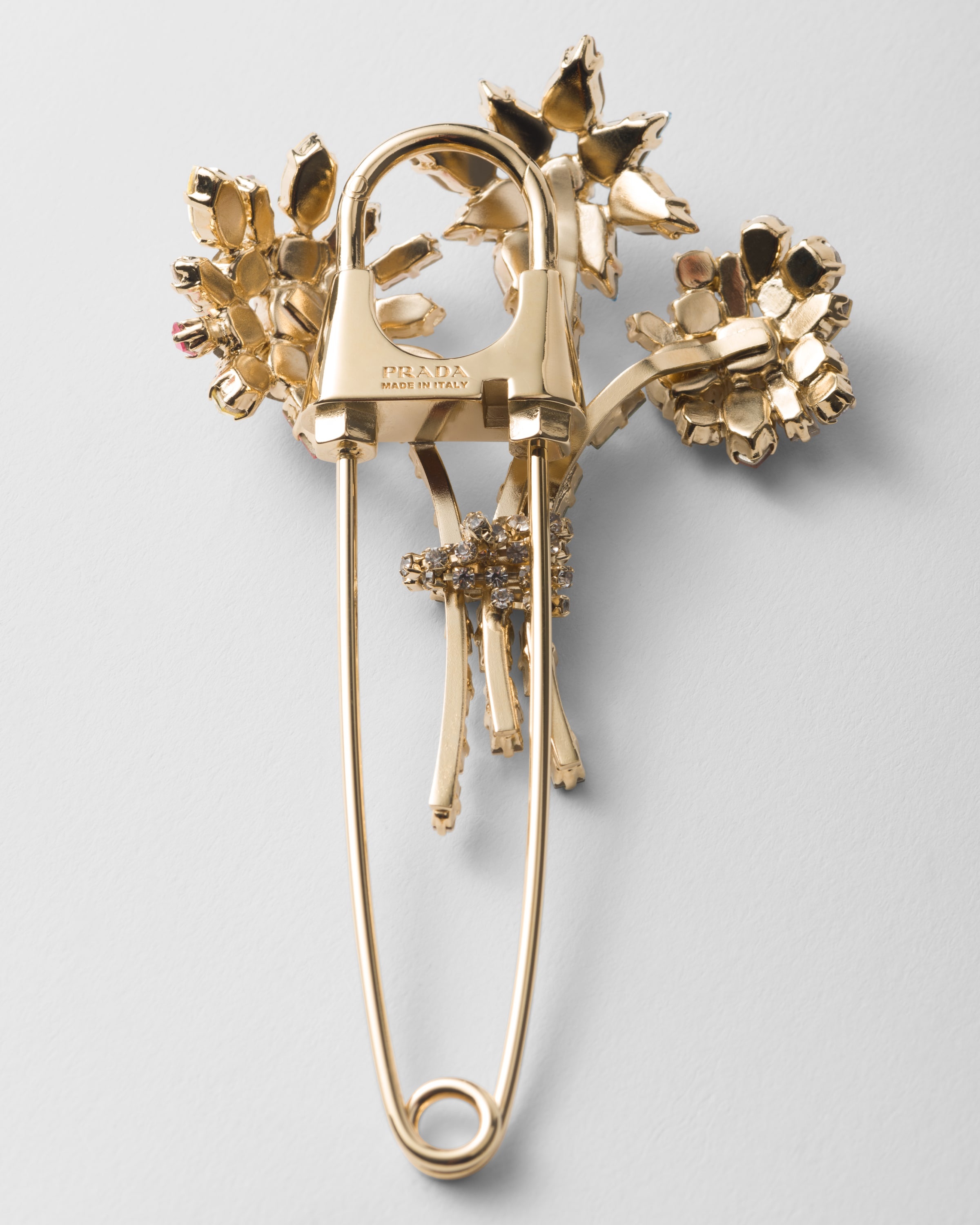 Metal brooch with crystals - 4