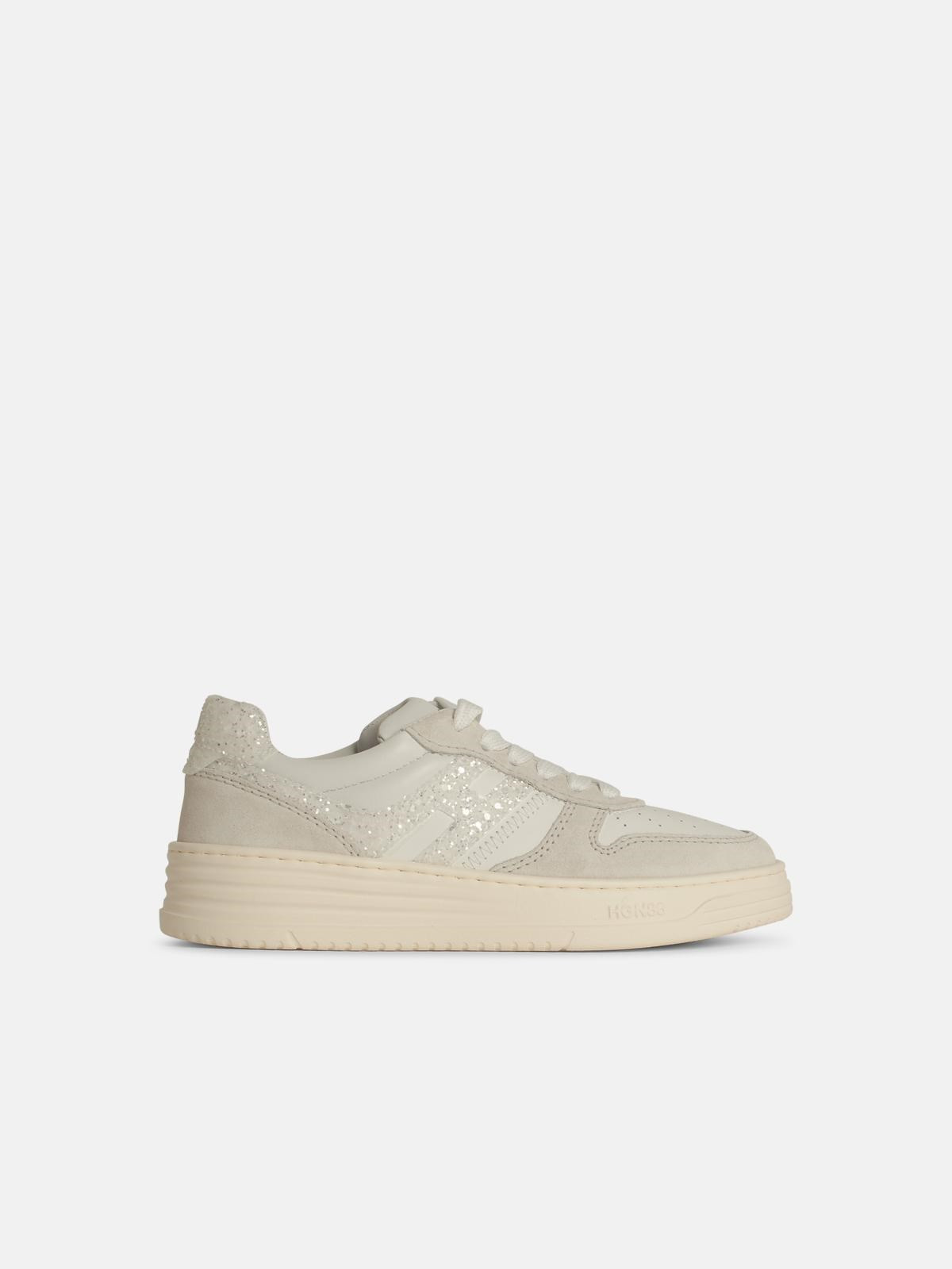 'H630' WHITE LEATHER SNEAKERS - 1