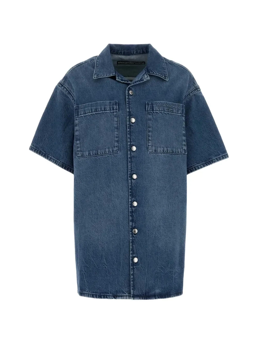 Short Sleeve Boxy Shirt Dress - 1