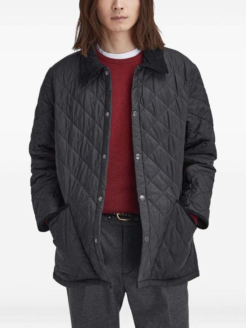 diamond-quilted corduroy-collar jacket 3