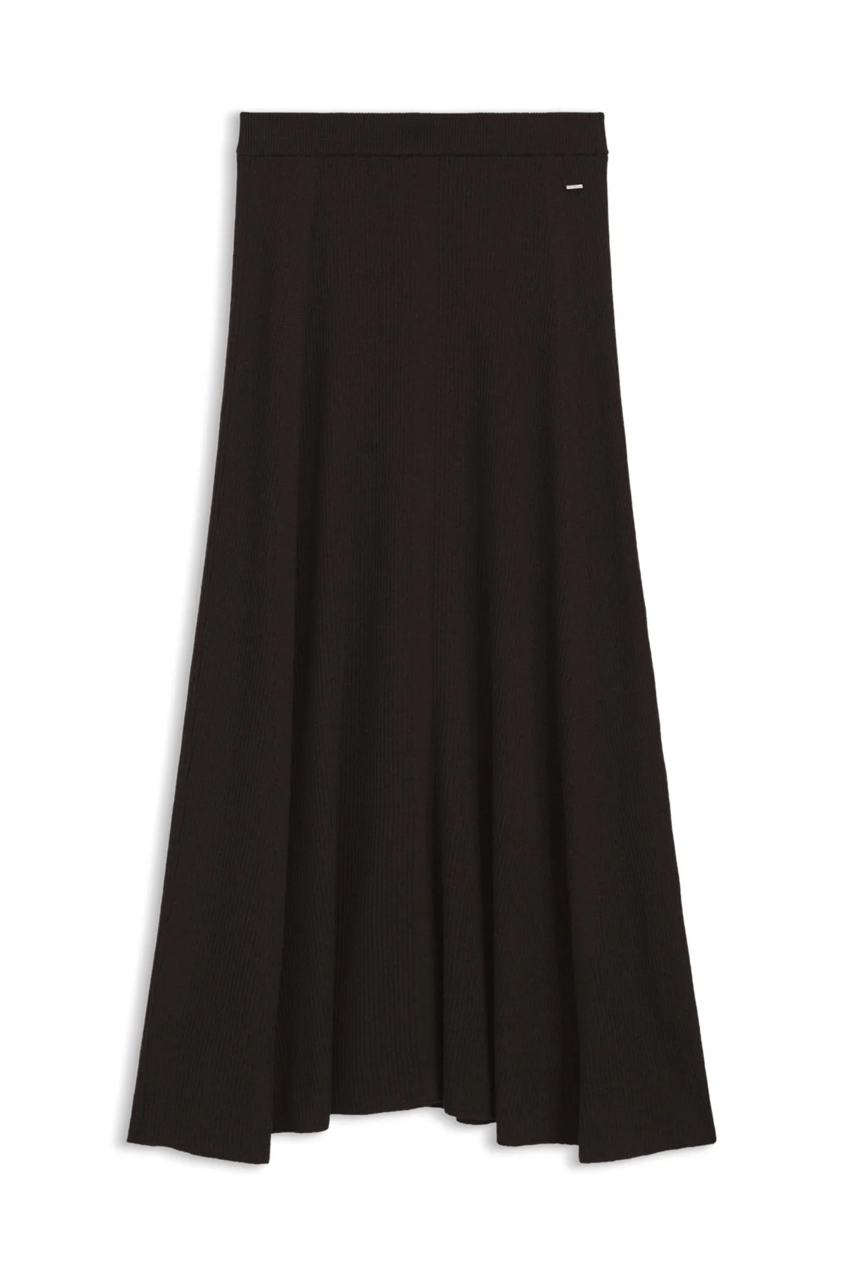 MAXI SKIRT IN RIBBED VIRGIN WOOL - 1