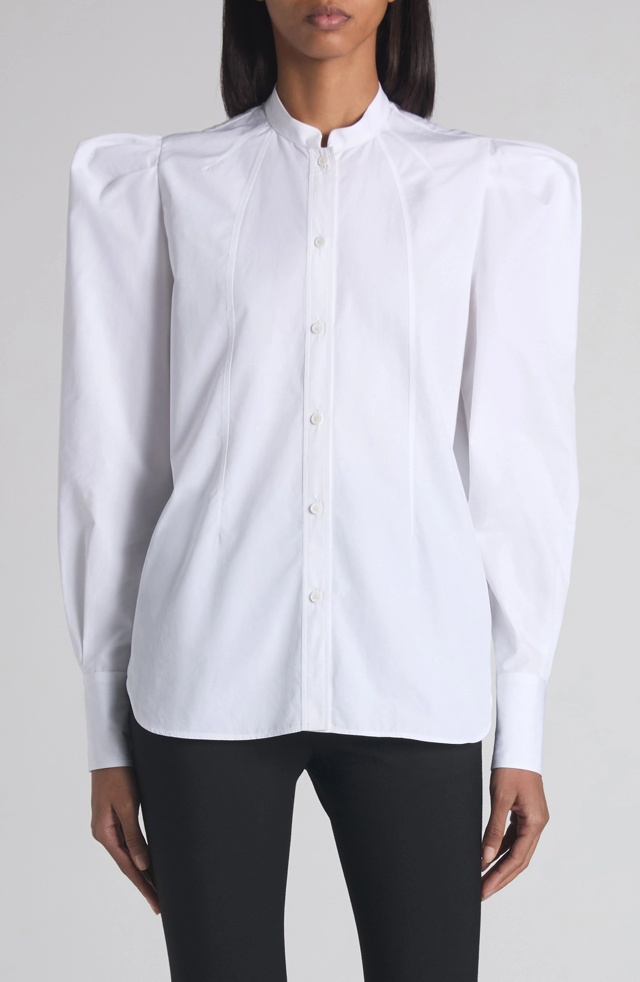 McQueen Cotton Poplin Button-Up Shirt in Opticalwhite at Nordstrom - 1