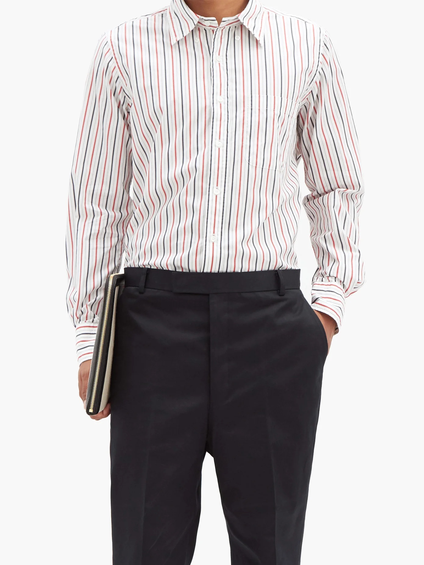 Striped cotton-poplin shirt - 2