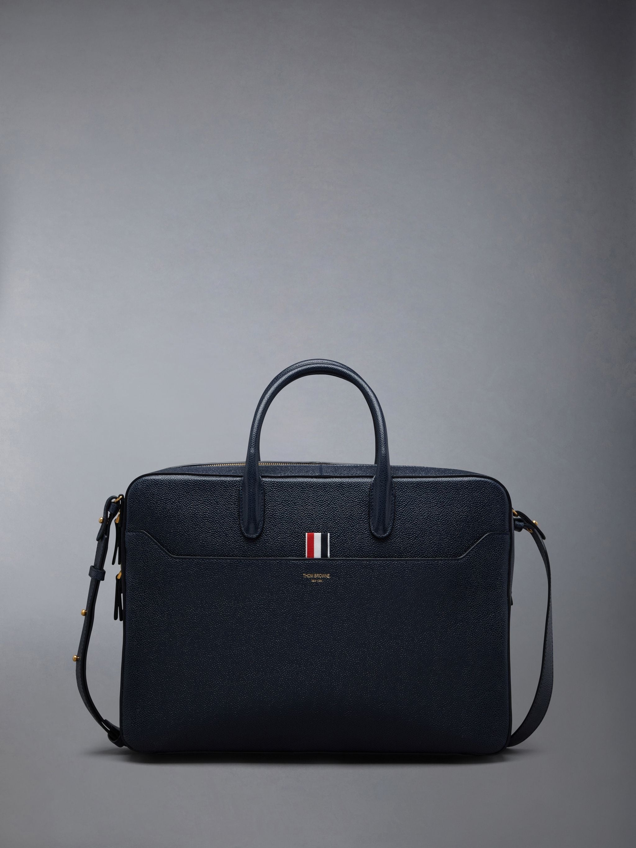 Thom Browne Pebble Grain Leather Business Bag | REVERSIBLE