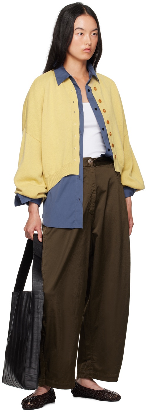 Brown Curved Trousers - 4