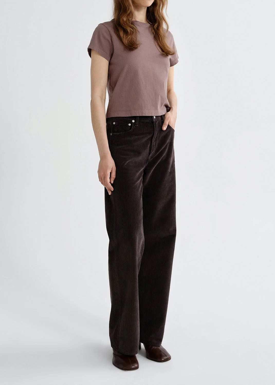 ADINE SHRUNKEN TEE IN MAUVINE - 1