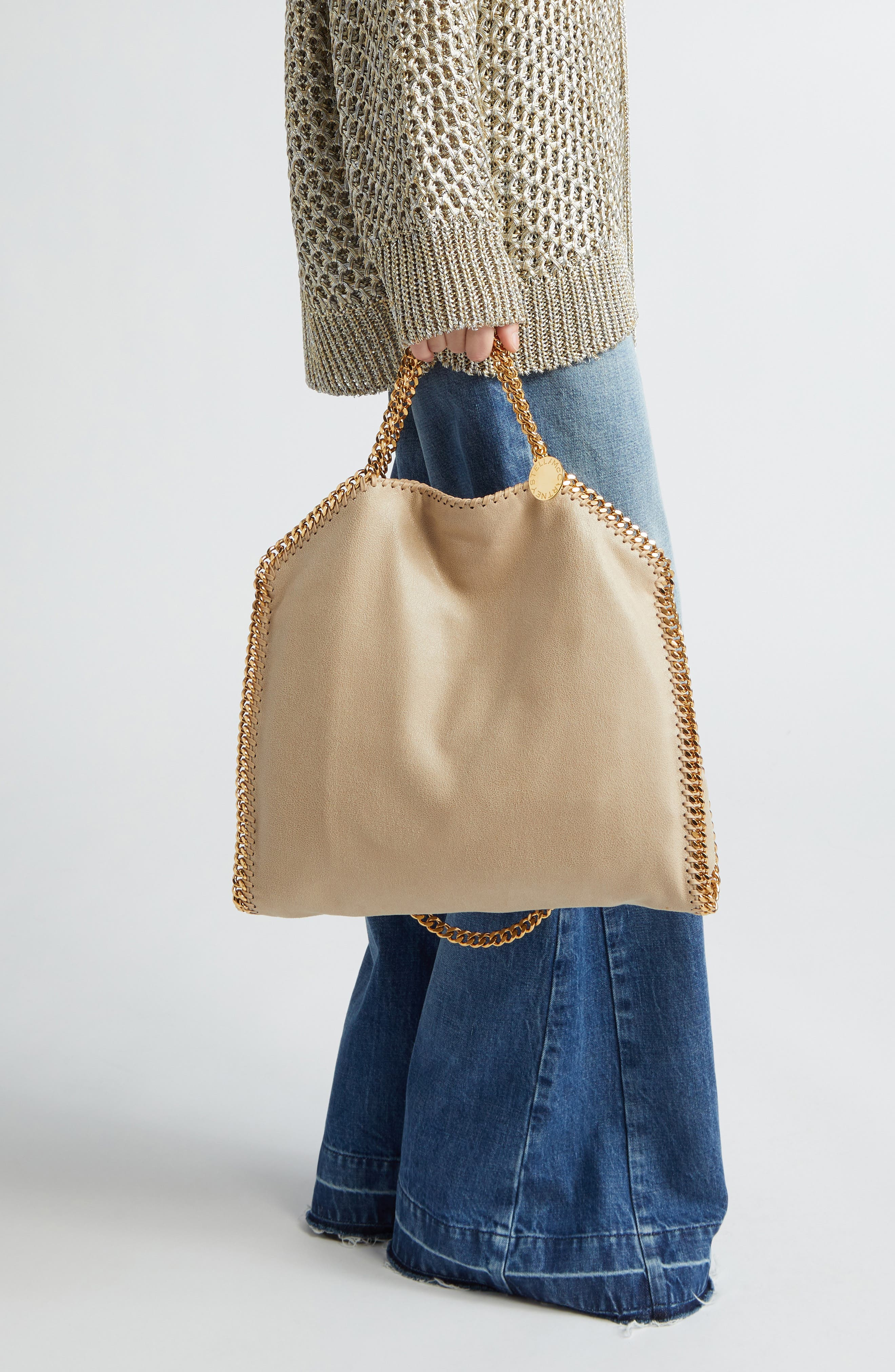 Stella McCartney Falabella Faux Leather Foldover Tote in 9300 Butter Cream at Nordstrom - 2