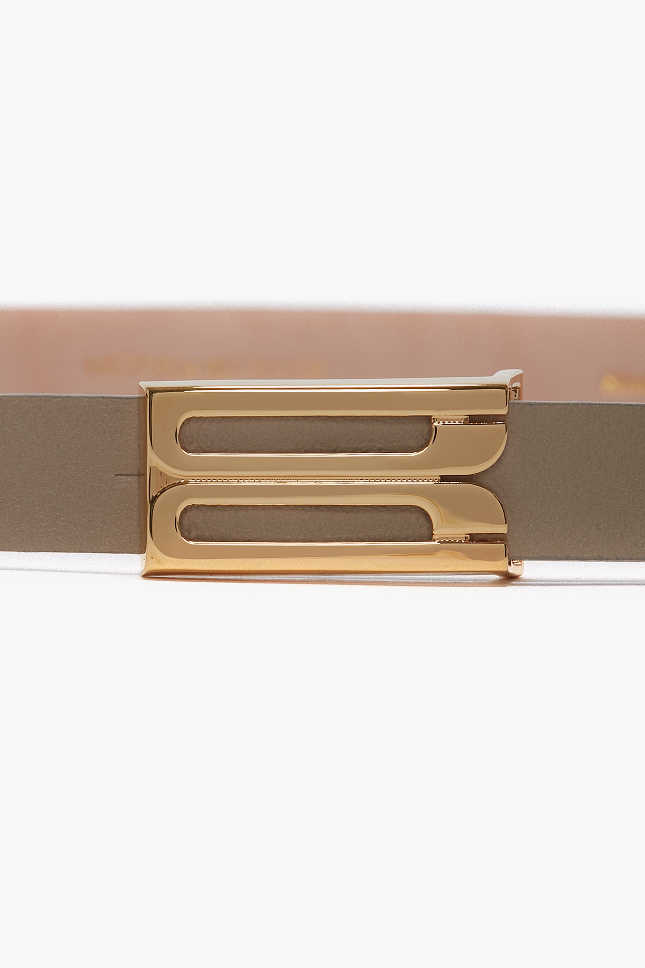 Exclusive Micro Frame Belt In Beige Leather - 3