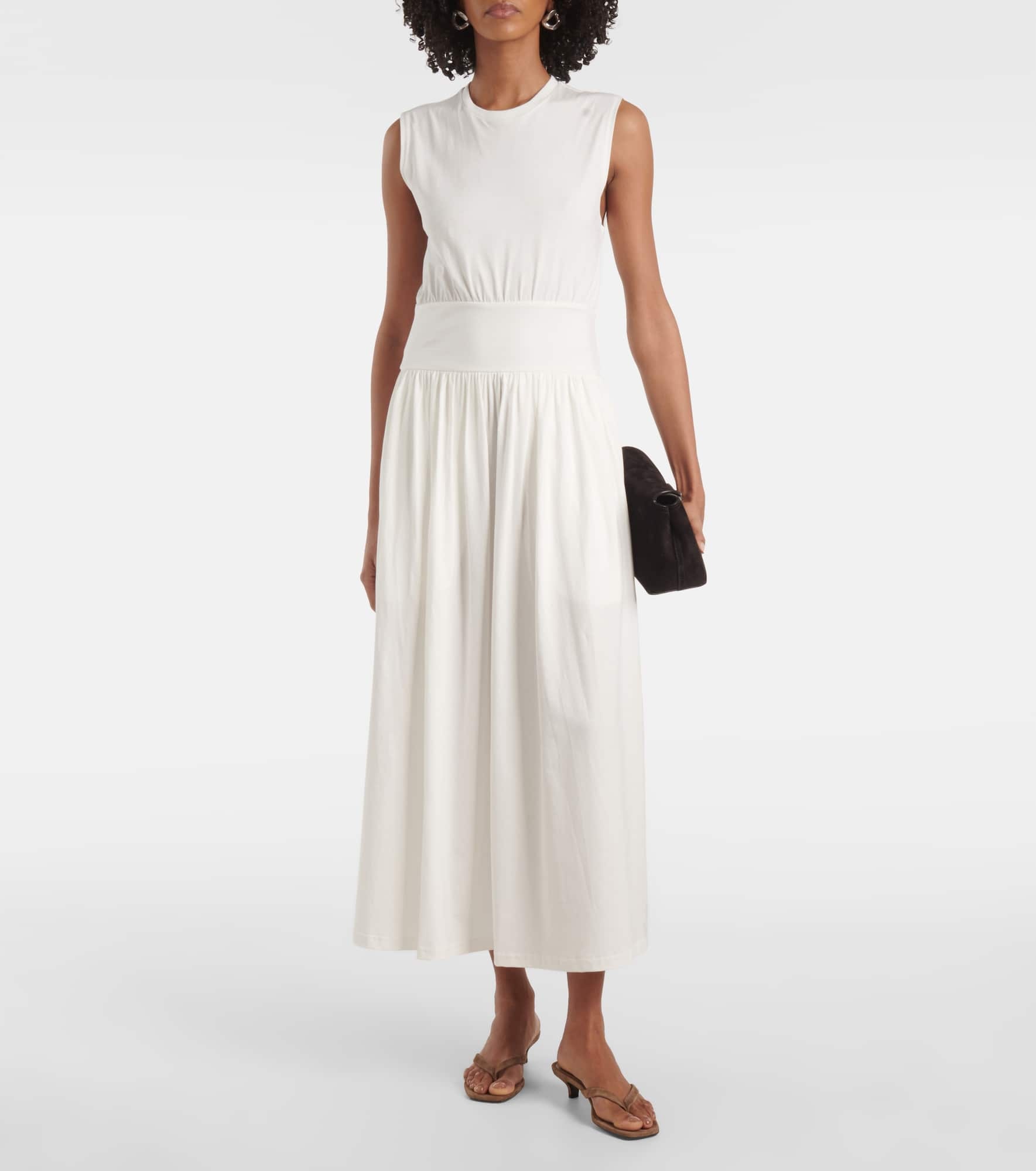 Cotton jersey midi dress - 2