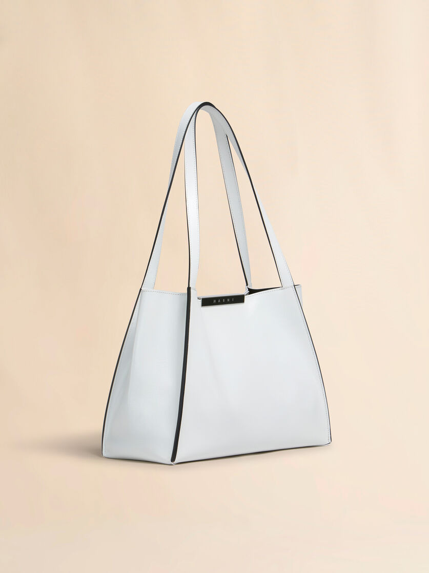 WHITE LEATHER CRESTA E/W SMALL TOTE BAG - 6