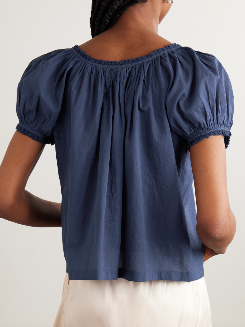 Frederica Lace-trimmed Organic Cotton-voile Blouse 3