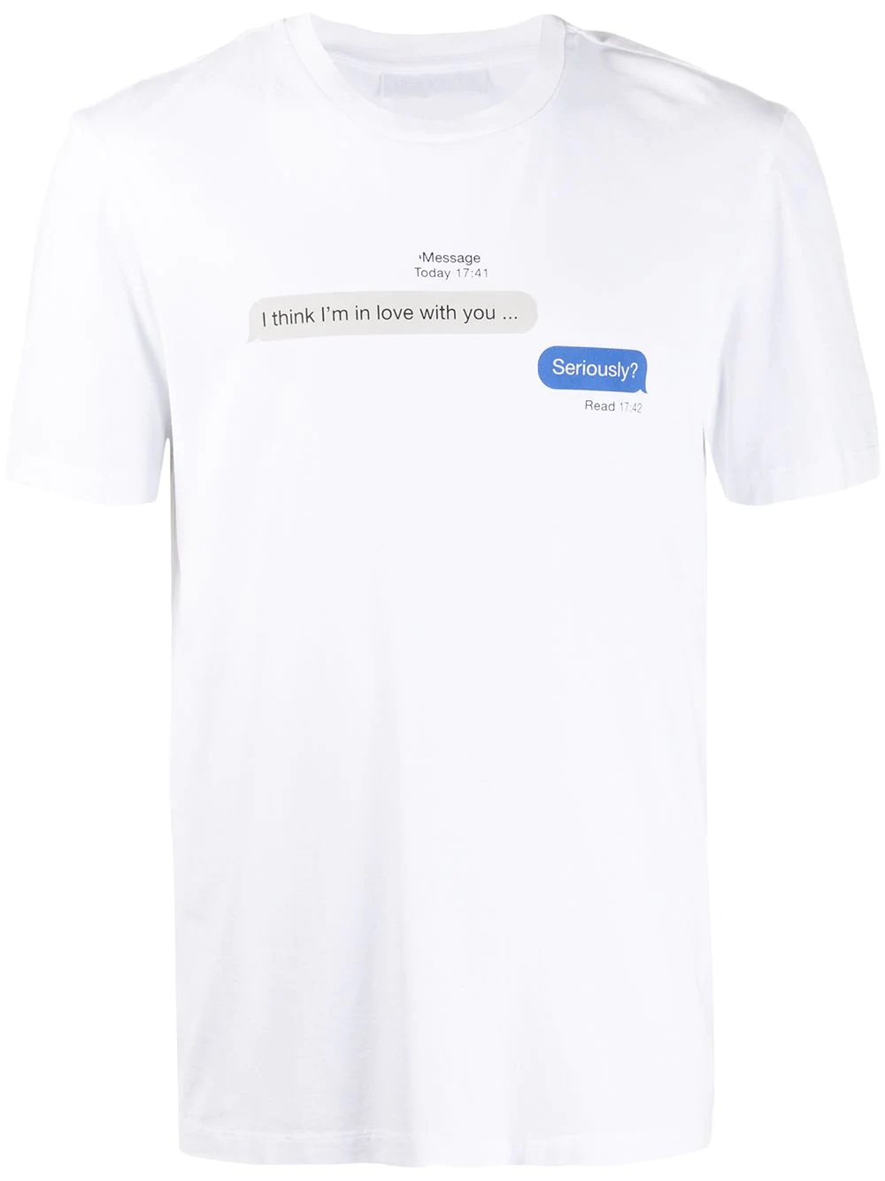 text message crew-neck T-shirt - 1