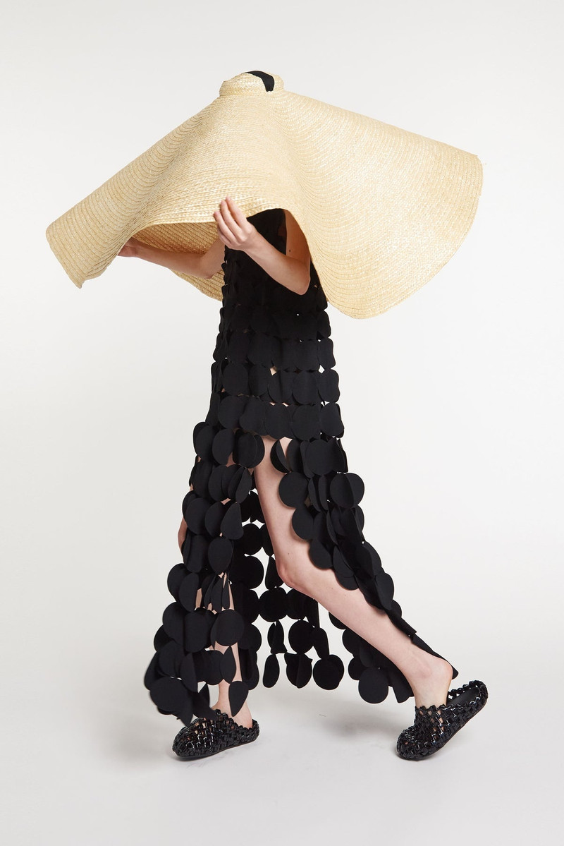 A.W.A.K.E. MODE MULTI CIRCLE LAYERED DRESS WITH LACE INSERT BLACK outlook