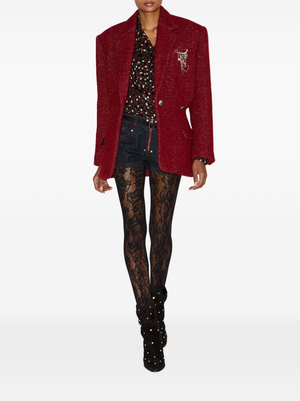 Gallie single-breasted textured blazer - 2