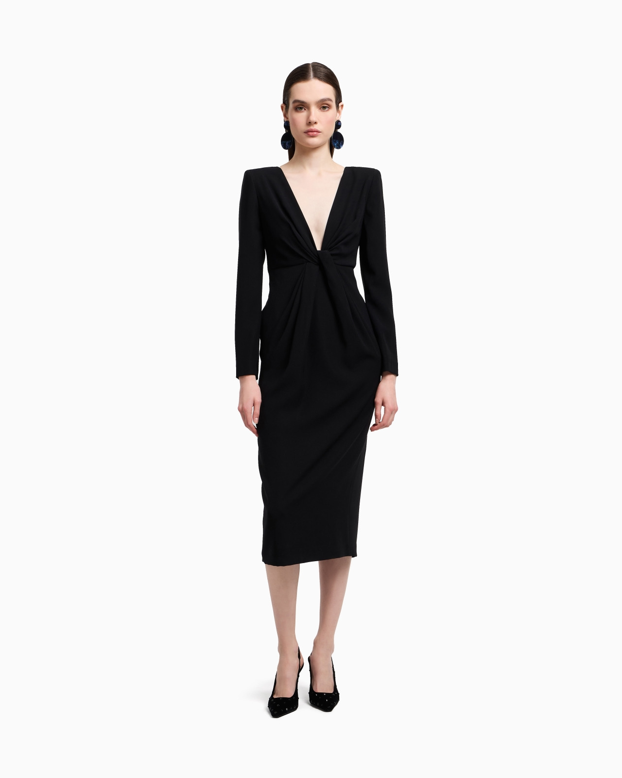 TECHNICAL-CADY MIDI DRESS WITH TORCHON - 4