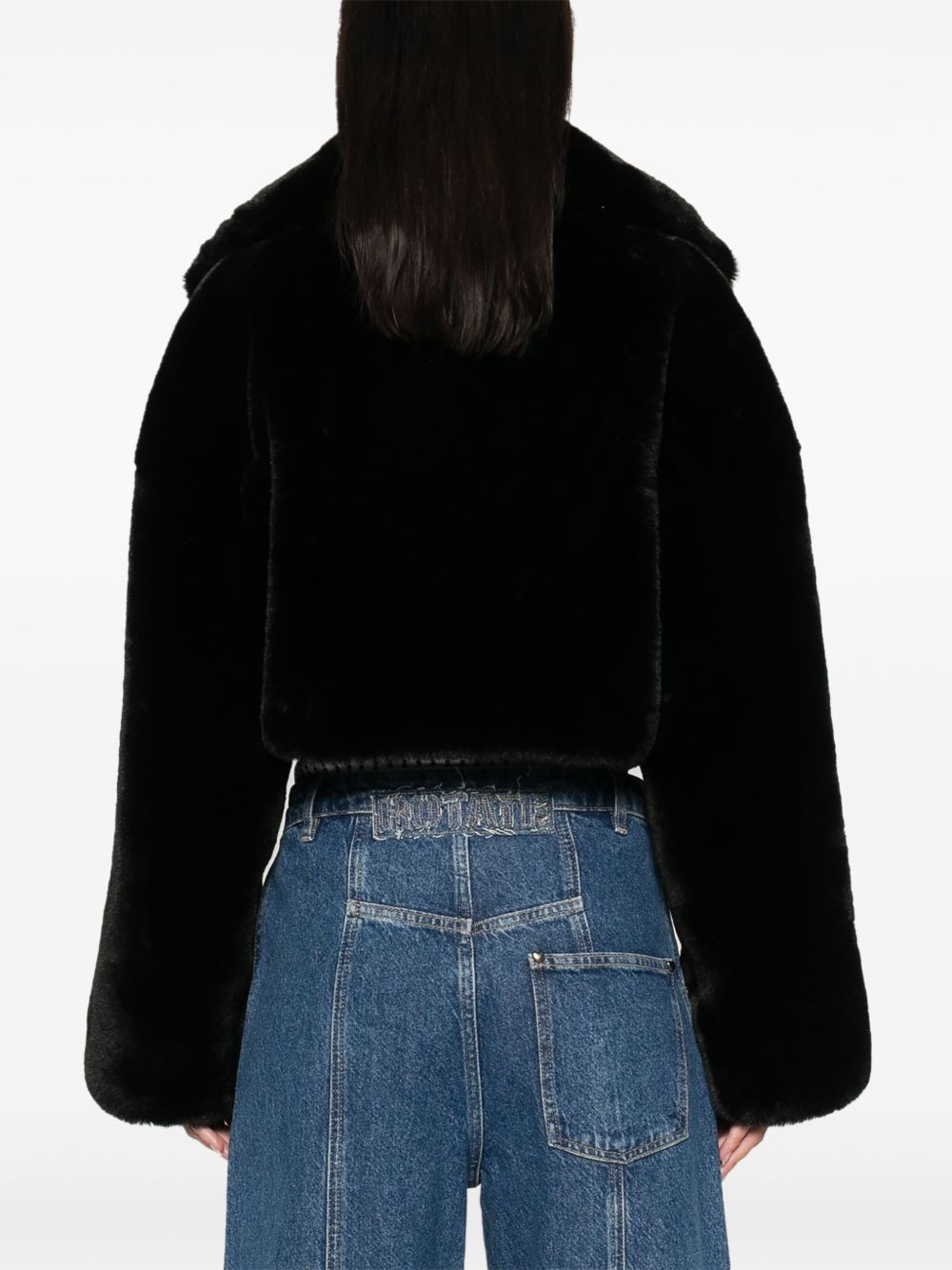 faux-fur cropped jacket - 4