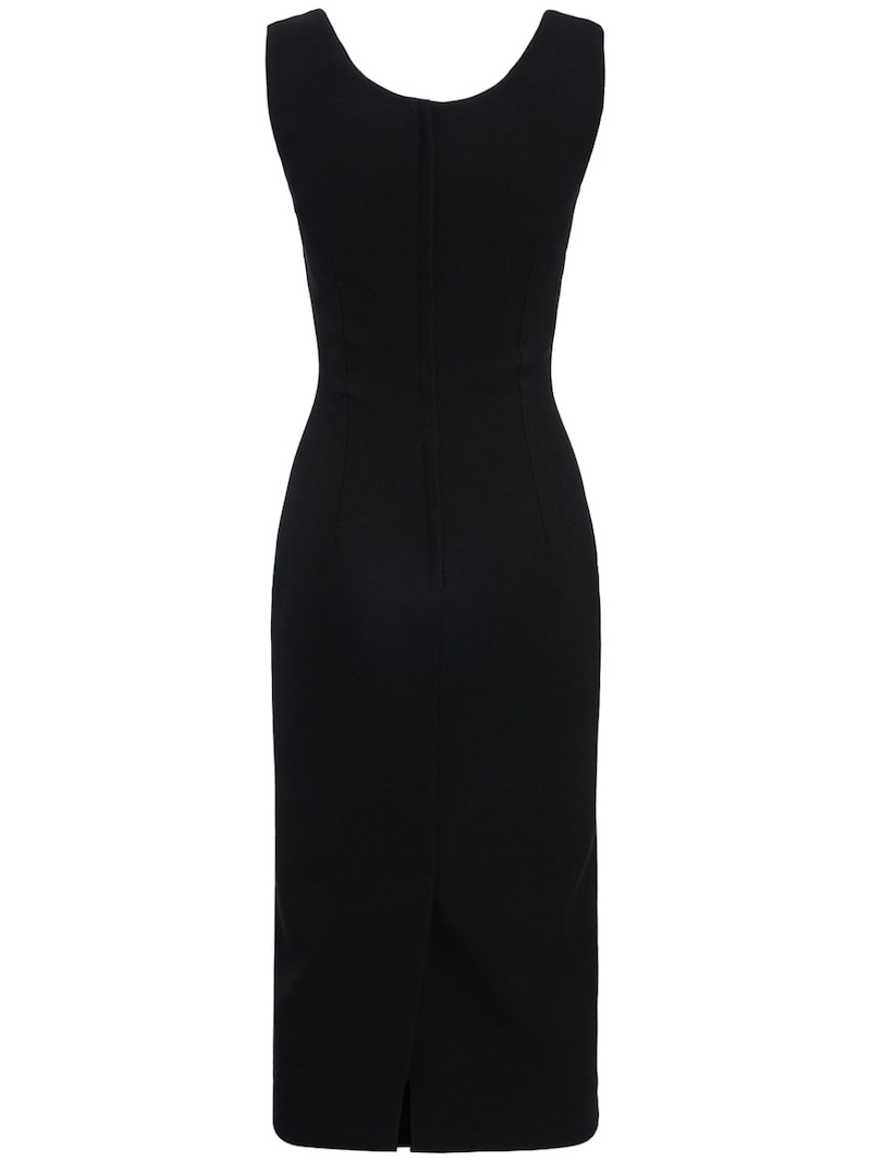 Stretch wool cady tubino midi dress - 5